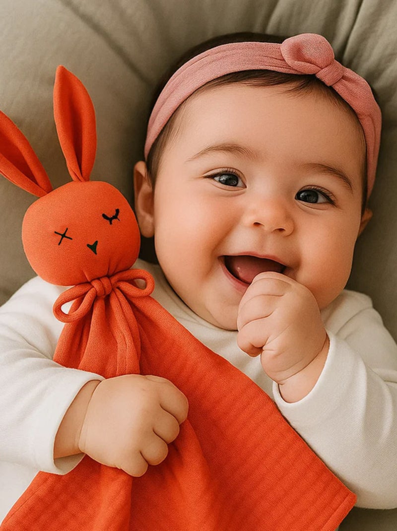 Doudou in mussola di cotone biologico Rosso - Kiabi