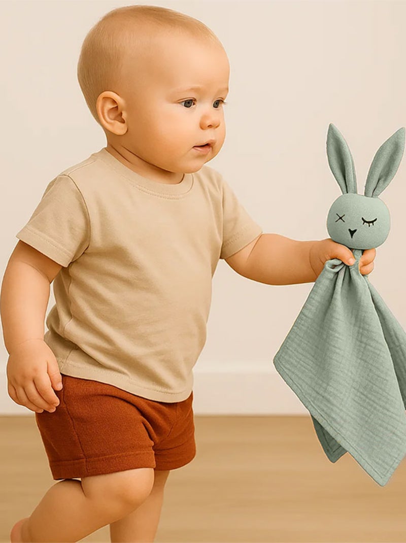 Doudou in mussola di cotone biologico Verde - Kiabi