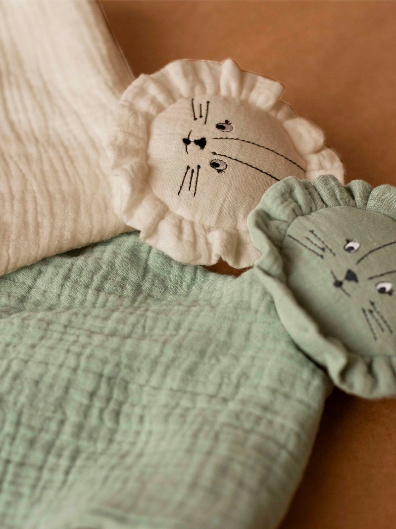 Doudou in mussola di cotone Verde - Kiabi