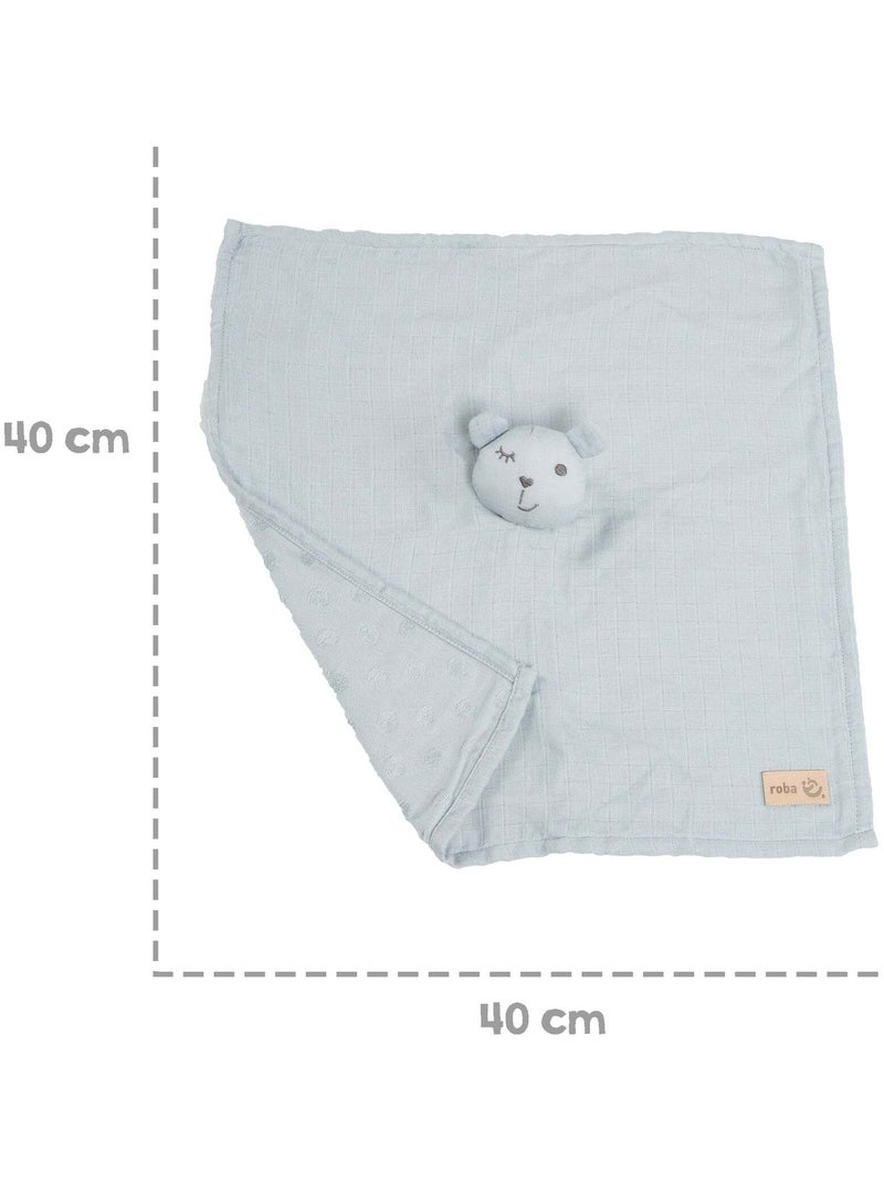 Doudou orsetto in cotone bio certificato Oeko‑Tex – "Roba Lil Planet" Blu chiaro - Kiabi