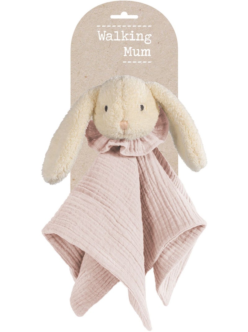 Doudou piatto con coniglietto in mussola di cotone | Walking Mum Rosa - Kiabi