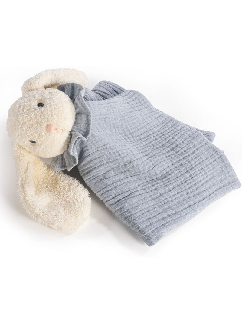 Doudou piatto con coniglietto in mussola di cotone | walking mum | walking mum Grigio - Kiabi