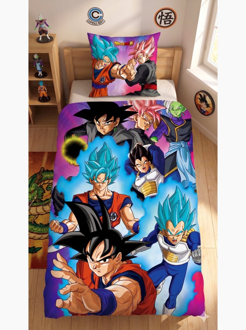 Dragon Ball, Completo Letto Bambino Stampato Reversibile, GOKU, Copripiumino 140x200 cm Blu - Kiabi