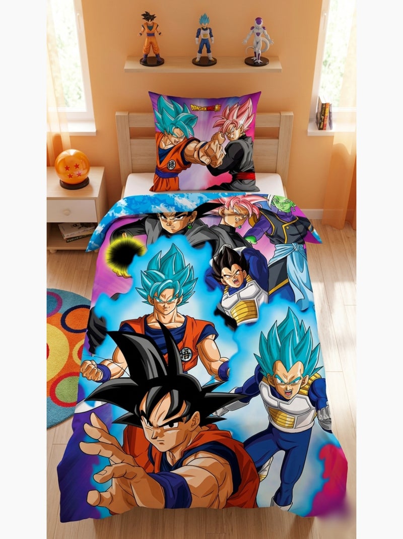 Dragon Ball, Completo Letto Bambino Stampato Reversibile, GOKU, Copripiumino 140x200 cm Blu - Kiabi