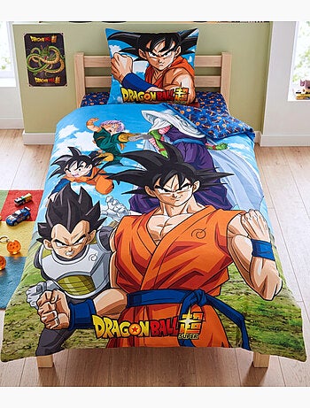 Dragon Ball Super, Set di Biancheria da Letto per Bambini Stampato Reversibile 100% Cotone, GOKU