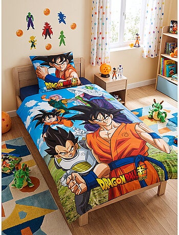 Dragon Ball Super, Set di Biancheria da Letto per Bambini Stampato Reversibile 100% Cotone, GOKU