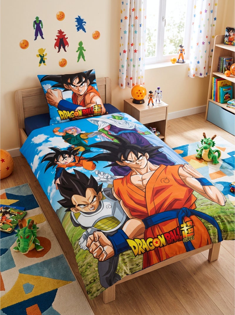 Dragon Ball Super, Set di Biancheria da Letto per Bambini Stampato Reversibile 100% Cotone, GOKU Multicolore - Kiabi