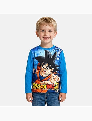 Dragon ball z - maglietta a maniche lunghe con stampa, collo rotondo