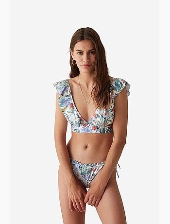 Dream garden slip bikini super con stampa floreale e volant penti