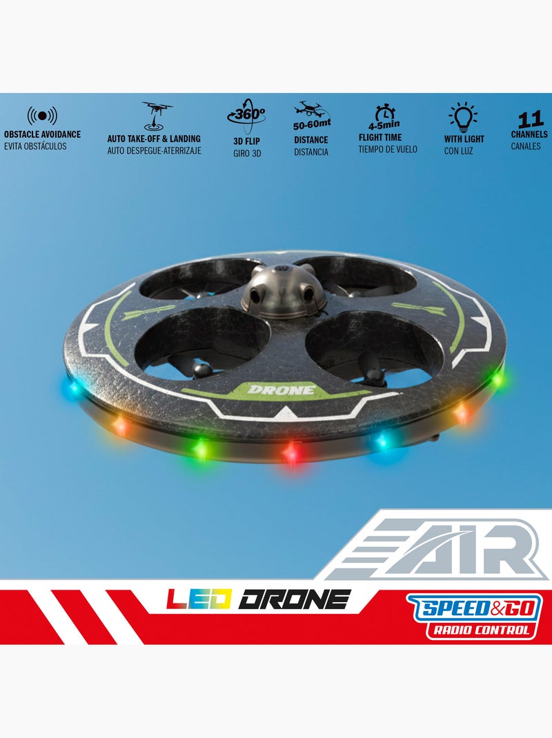 Drone giocattolo circolare telecomandato con rotazione a 360° e giroscopio speed & go N/D - Kiabi