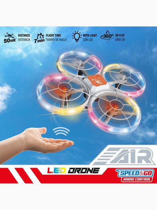 Drone giocattolo telecomandato a 360º con luci led 17x17 cm speed & go - Kiabi