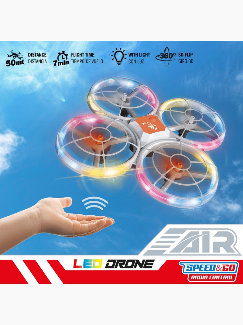 Drone giocattolo telecomandato a 360º con luci led 17x17 cm speed & go N/D - Kiabi