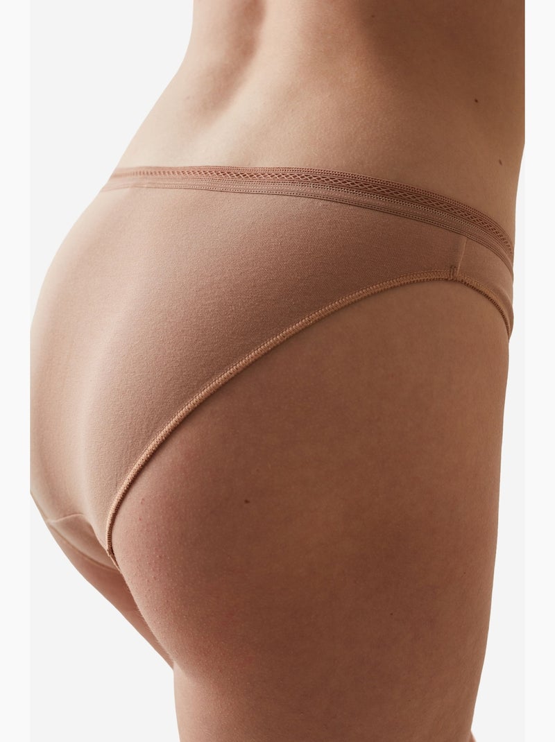 Easy cotone trim slip penti Beige argilla - Kiabi