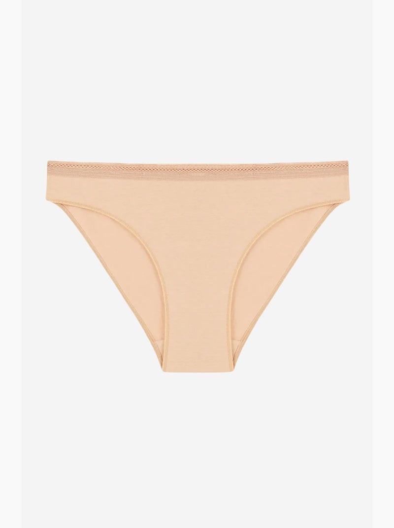 Easy cotone trim slip penti Beige argilla - Kiabi