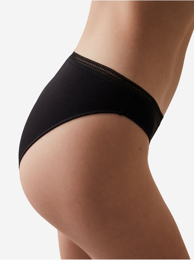 Easy cotone trim slip penti Nero - Kiabi