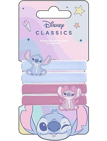 Elastici per capelli bambino Stitch blu: lotto di 4 accessori