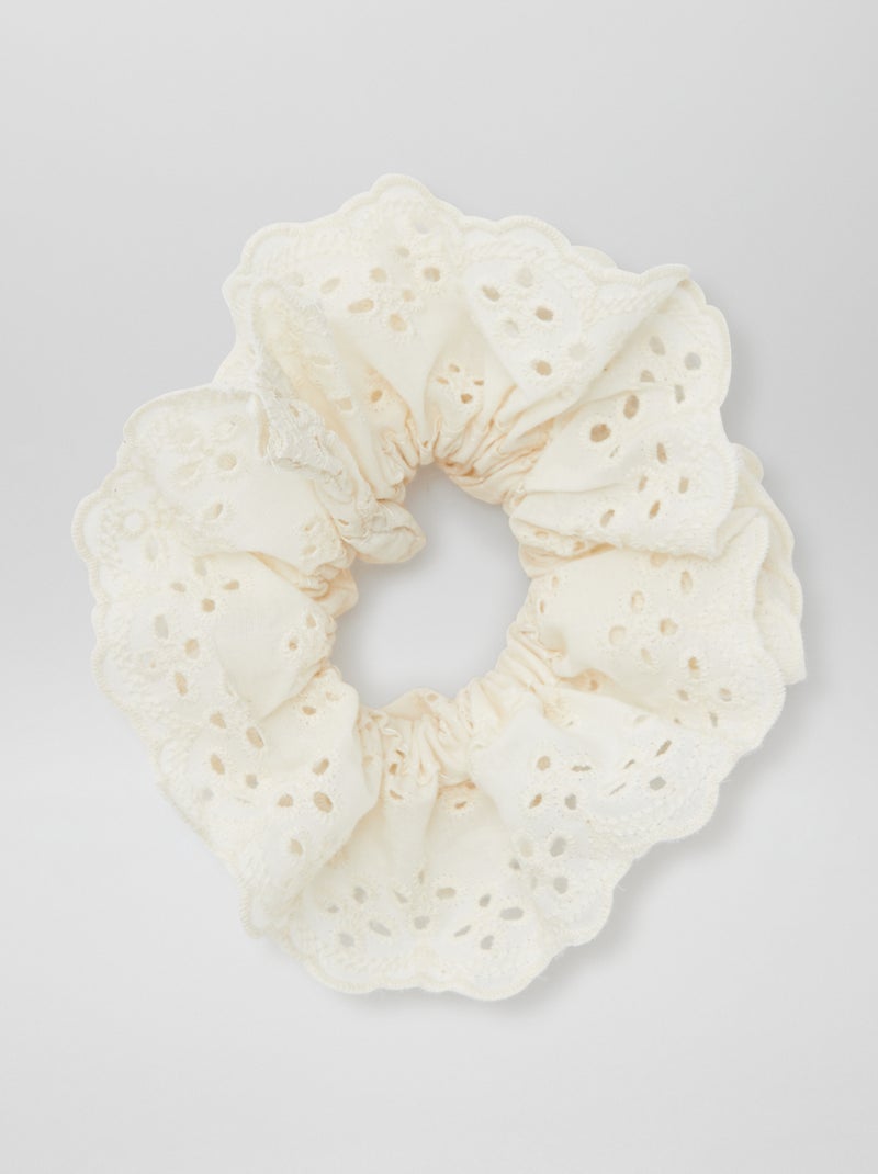 Elastico per capelli ricamo punto inglese BIANCO - Kiabi