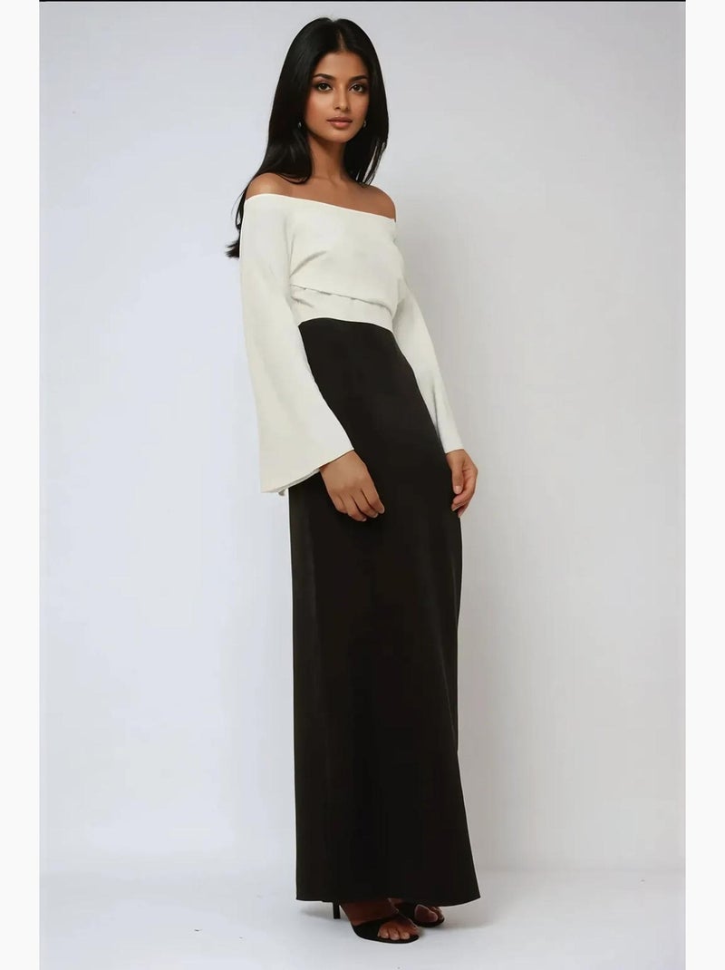 Elegante abito lungo su misura esclusivo hiccup Nero - Kiabi