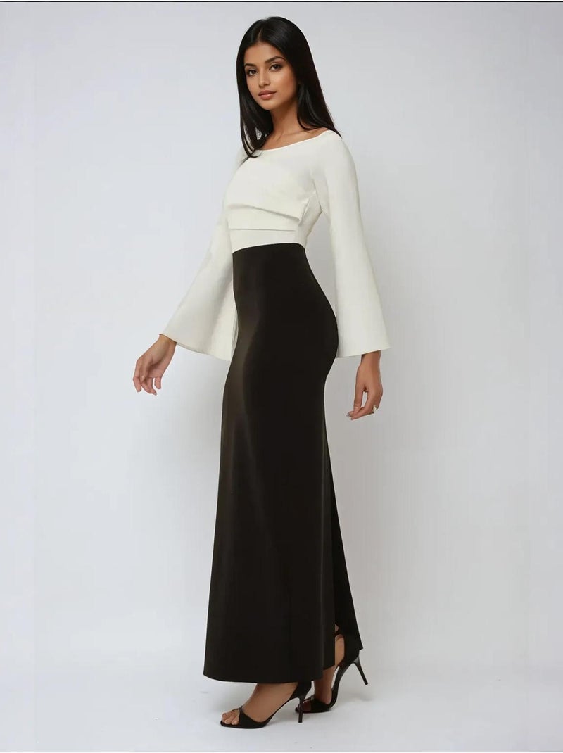 Elegante abito lungo su misura esclusivo Nero - Kiabi