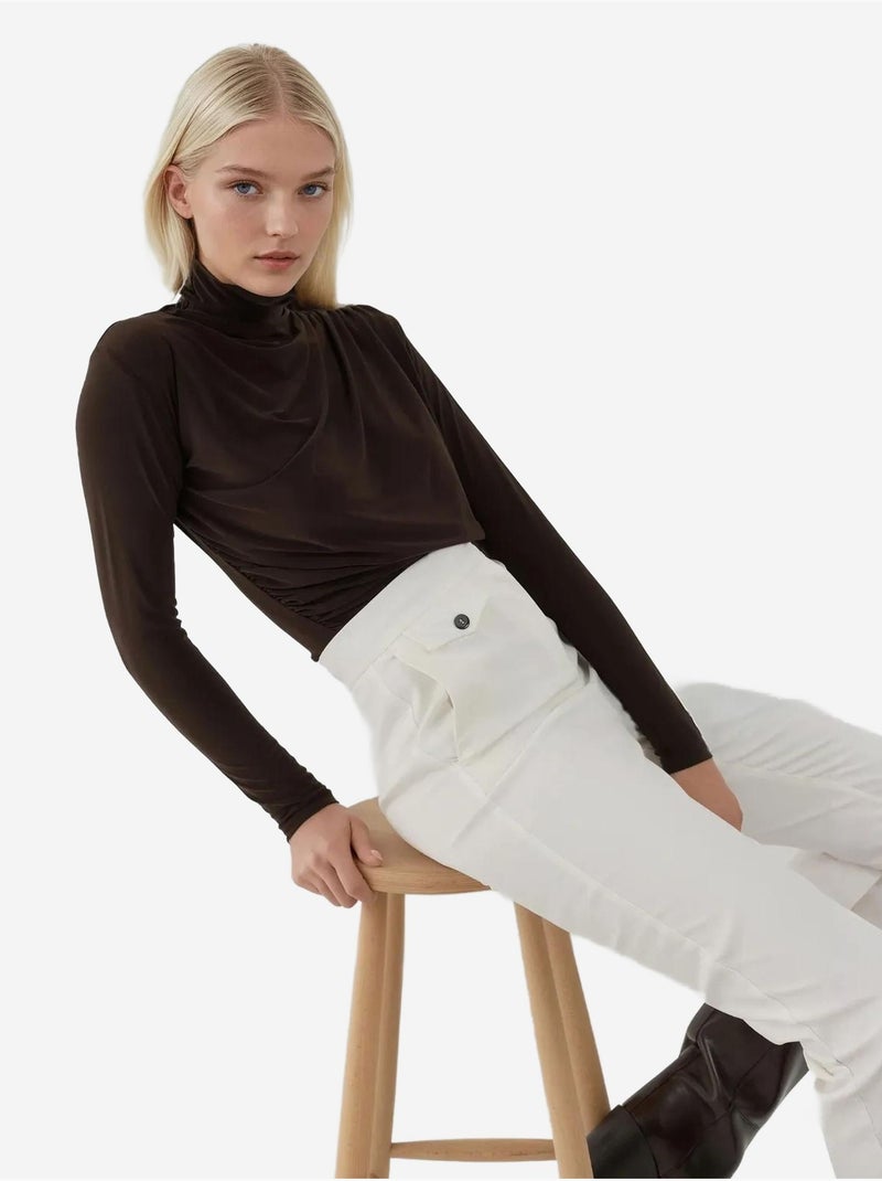 Elegante maglia a maniche lunghe da infilare Marrone cioccolato - Kiabi