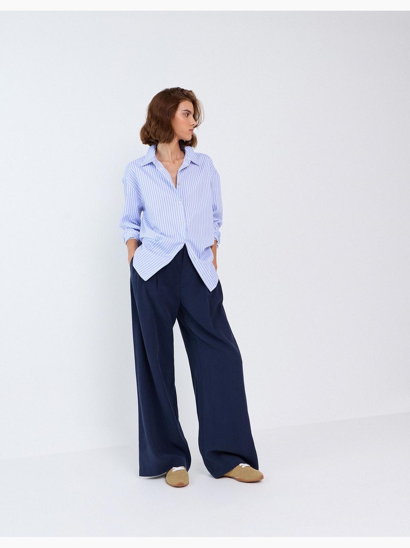 Eleganti pantaloni plissati, mo fashion Blu - Kiabi