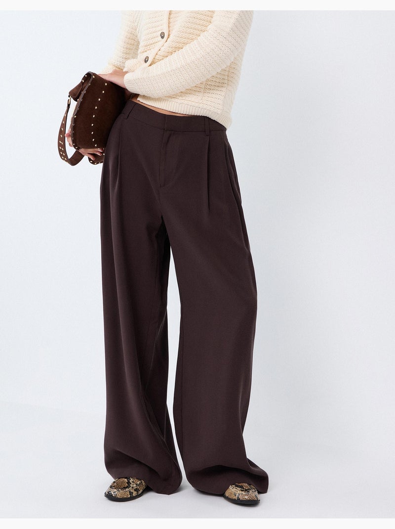 Eleganti pantaloni plissati, mo fashion Marrone - Kiabi