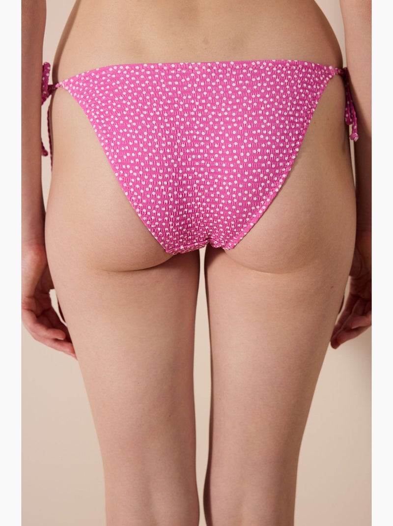 Elie slip bikini testurizzato penti Rosa fluo/Solinotes - Kiabi