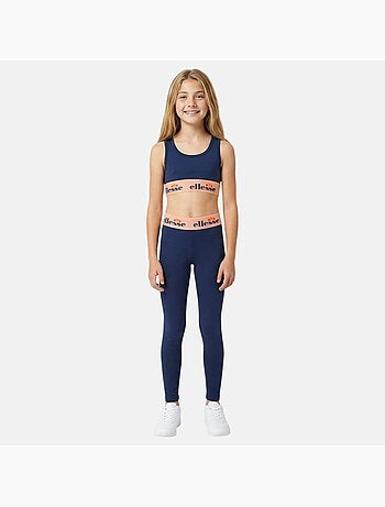 Ellesse - Completo bambina composto da t shirt corto reggiseno sportivo e leggings