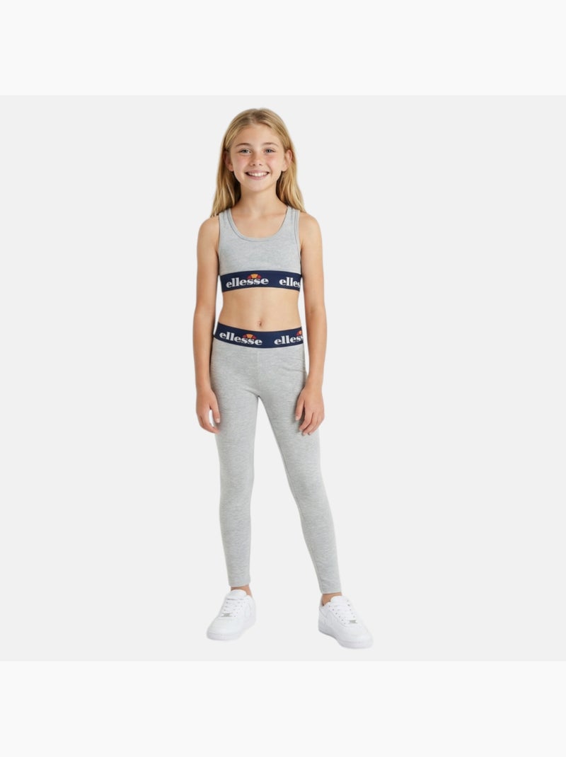Ellesse - Completo bambina composto da t shirt corto reggiseno sportivo e leggings Grigio - Kiabi
