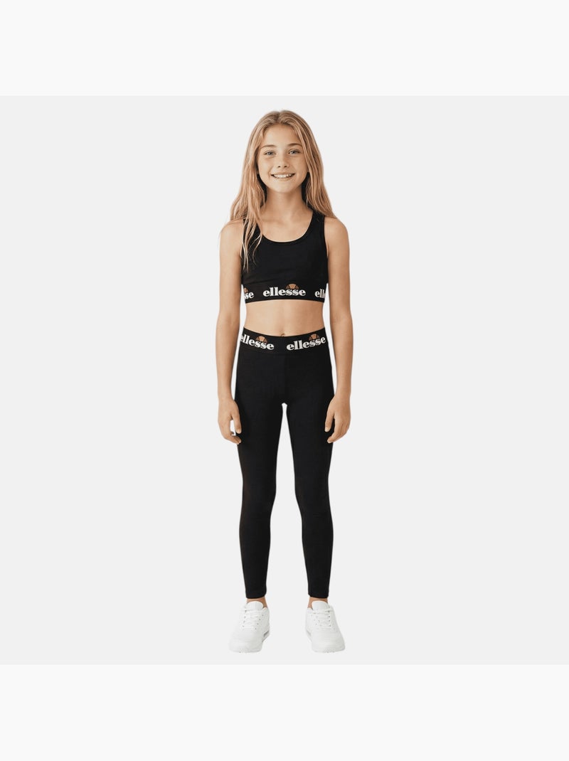 Ellesse - Completo bambina composto da t shirt corto reggiseno sportivo e leggings Nero - Kiabi