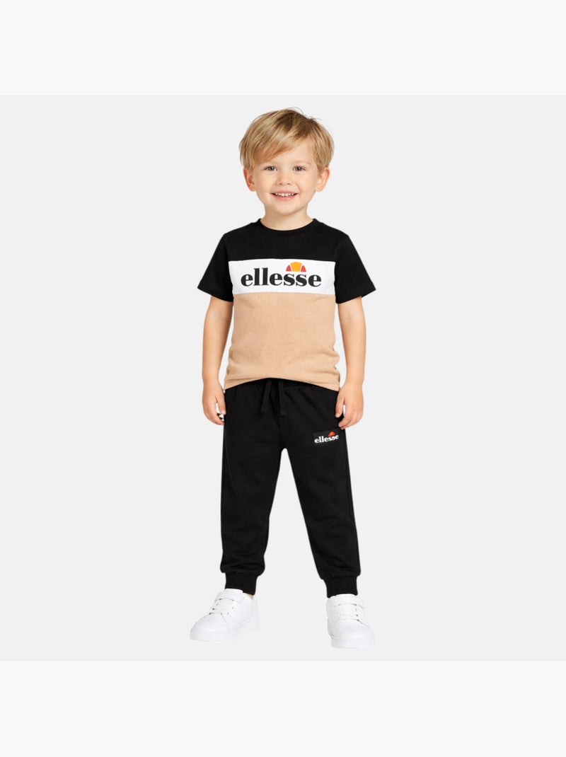 Ellesse - Completo bambino 3 pezzi composto da due t shirt e un pantalone da jogging Beige - Kiabi