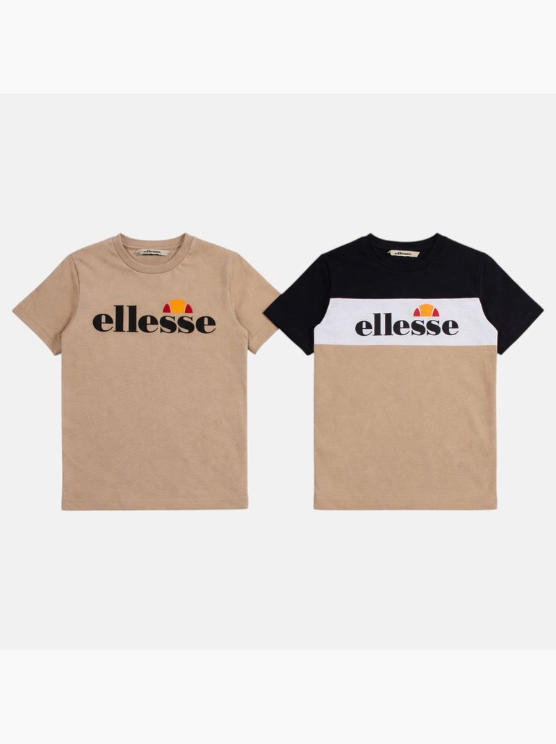 Ellesse - Completo bambino 3 pezzi composto da due t shirt e un pantalone da jogging Beige - Kiabi