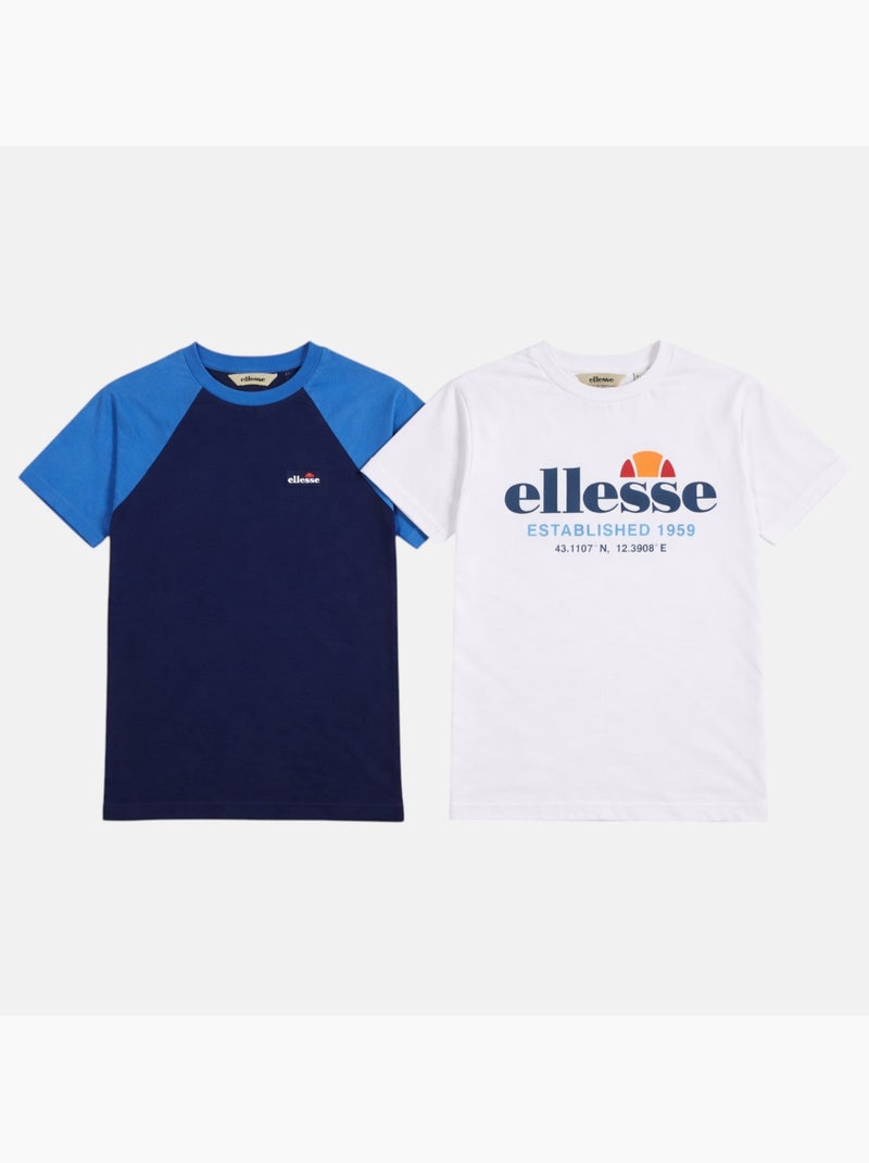 Ellesse - Completo bambino 3 pezzi composto da due t shirt e un pantalone da jogging Blu marino - Kiabi