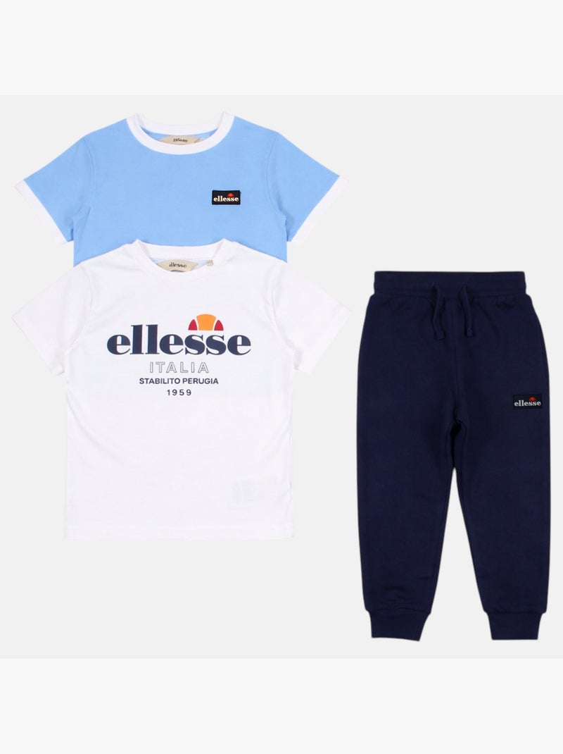 Ellesse - Completo bambino composto da due t shirt e un pantalone Blu - Kiabi
