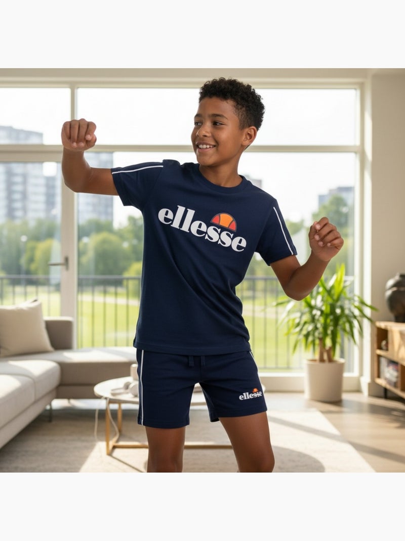 Ellesse - Completo bambino pratico e alla moda composto da due t shirt e un pantaloncino Blu marino - Kiabi
