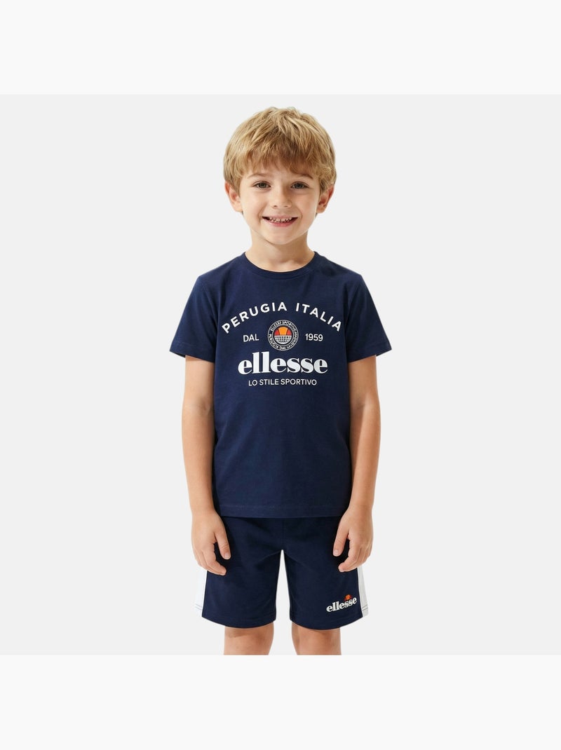 Ellesse - Completo bambino pratico e alla moda composto da due t shirt e un pantaloncino Blu marino - Kiabi