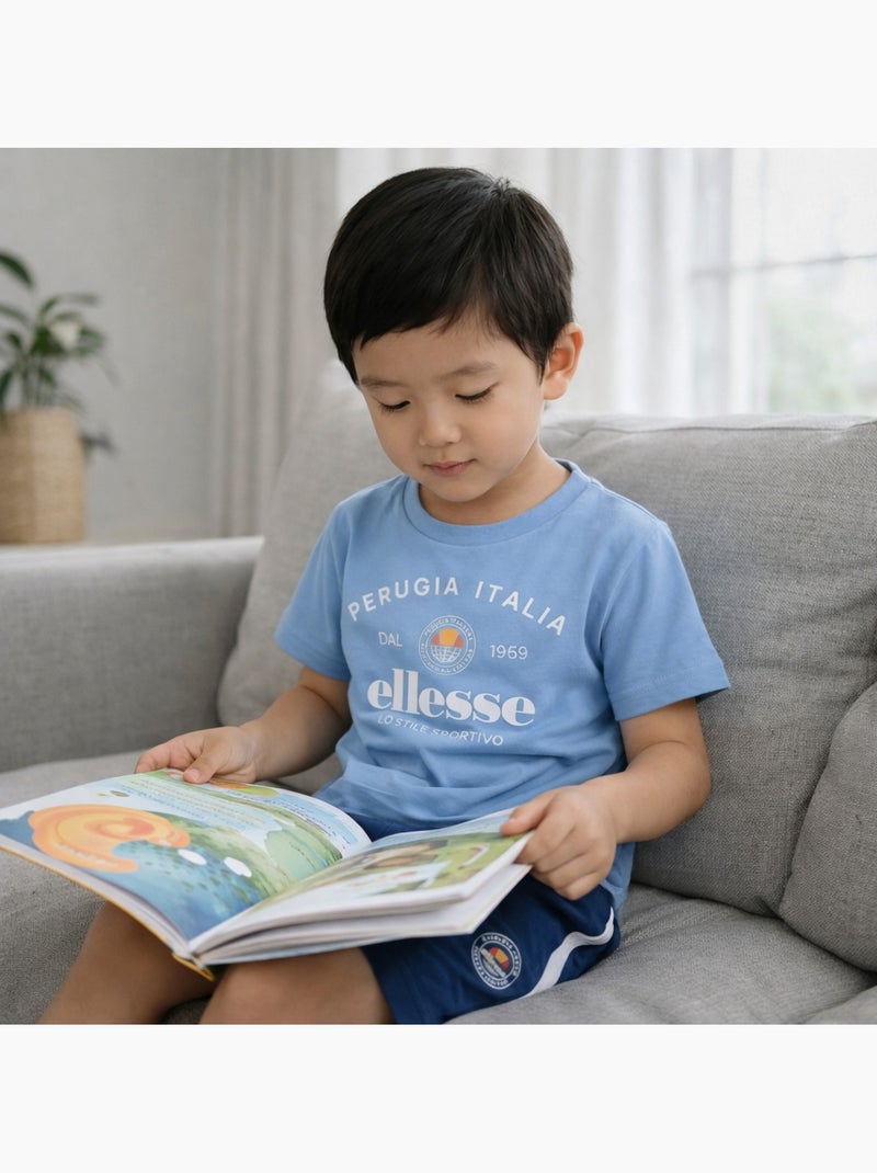 Ellesse - Completo bambino pratico e alla moda composto da due t shirt e un pantaloncino Blu - Kiabi
