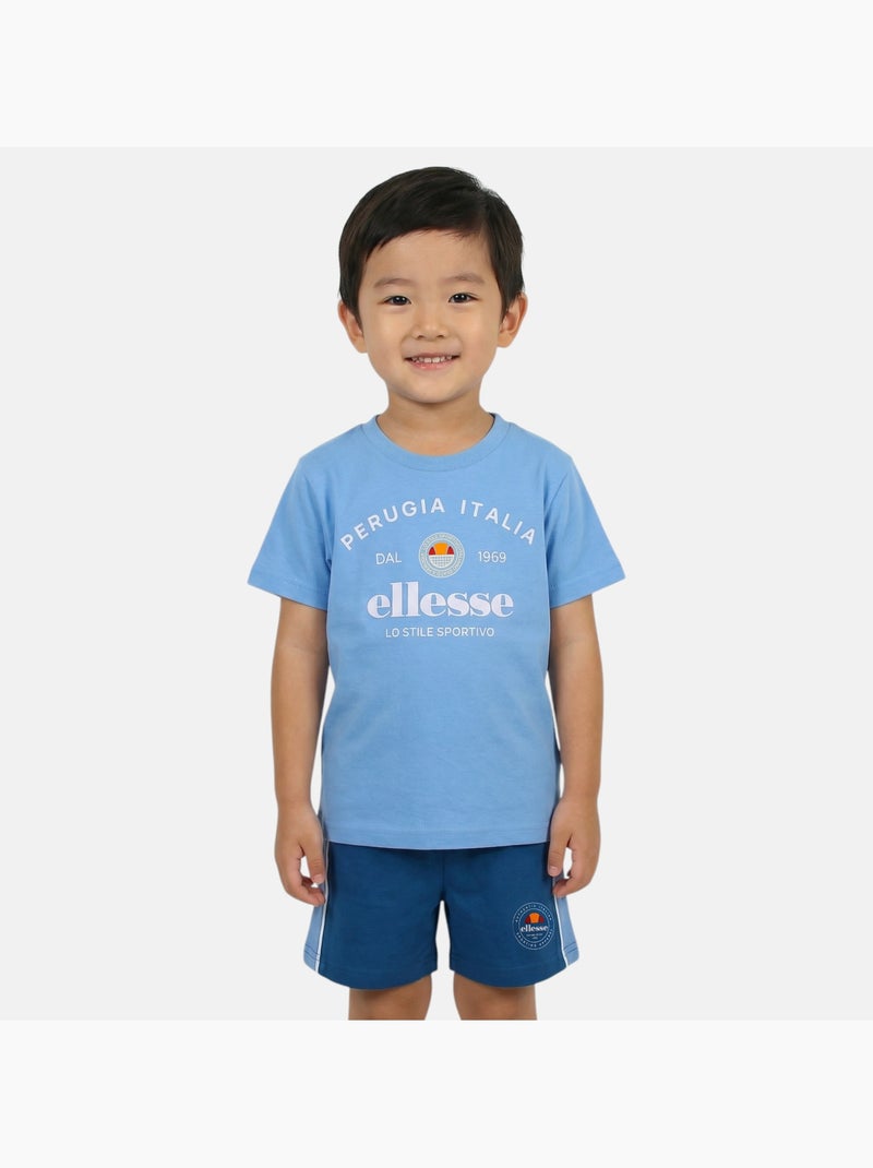 Ellesse - Completo bambino pratico e alla moda composto da due t shirt e un pantaloncino Blu - Kiabi