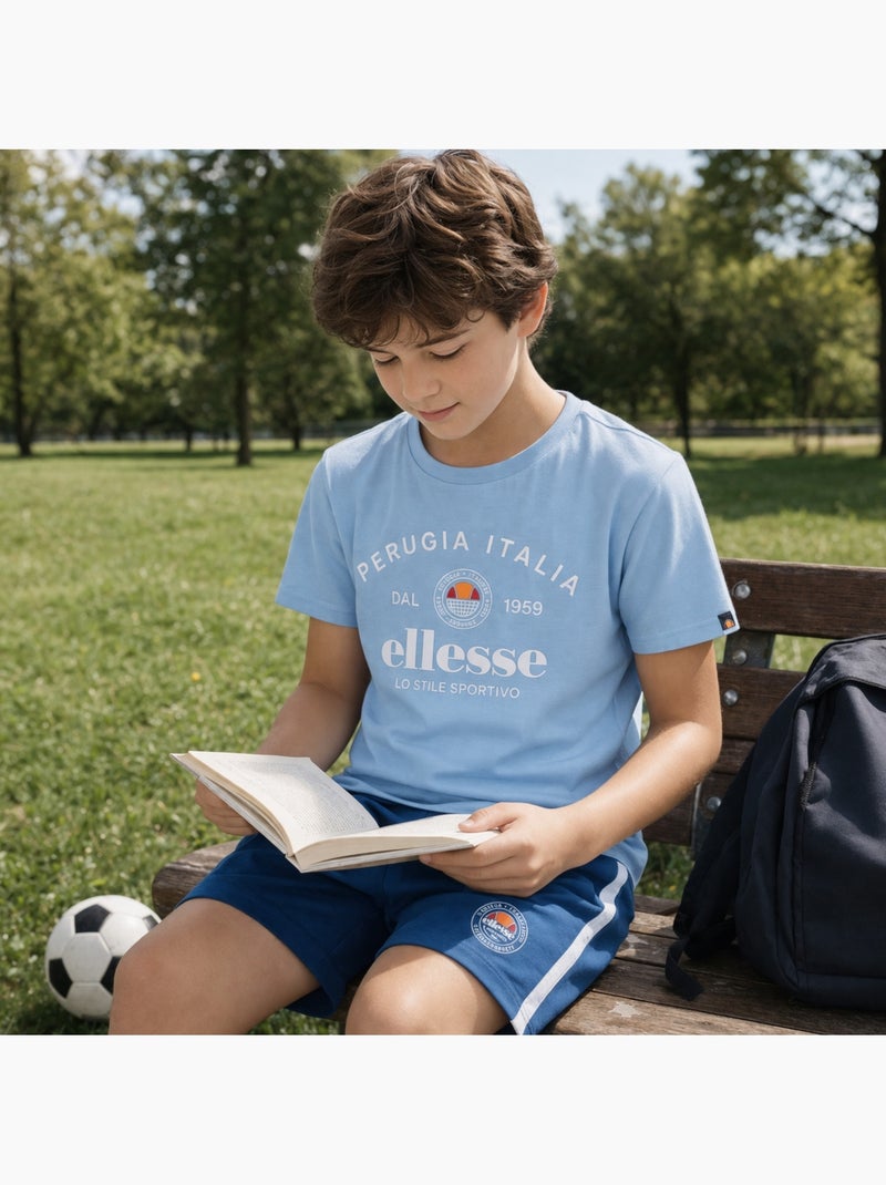 Ellesse - Completo bambino pratico e alla moda composto da due t shirt e un pantaloncino Blu - Kiabi