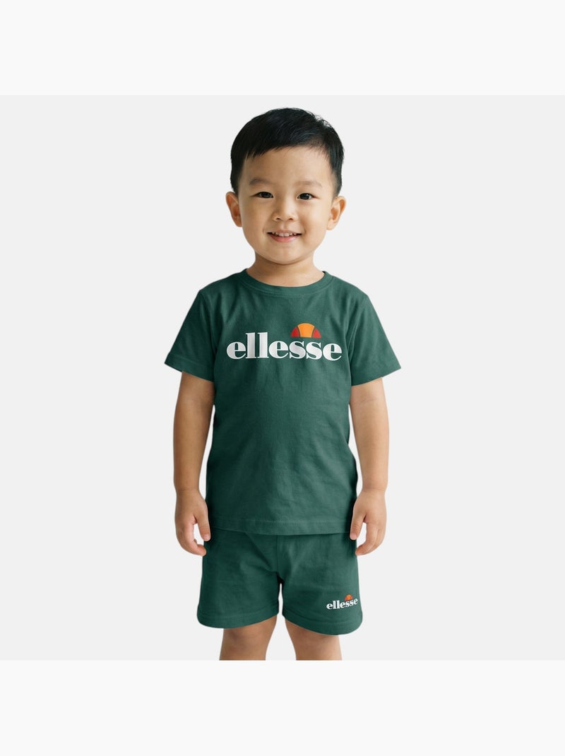 Ellesse - Completo bambino pratico e alla moda composto da due t shirt e un pantaloncino Verde - Kiabi