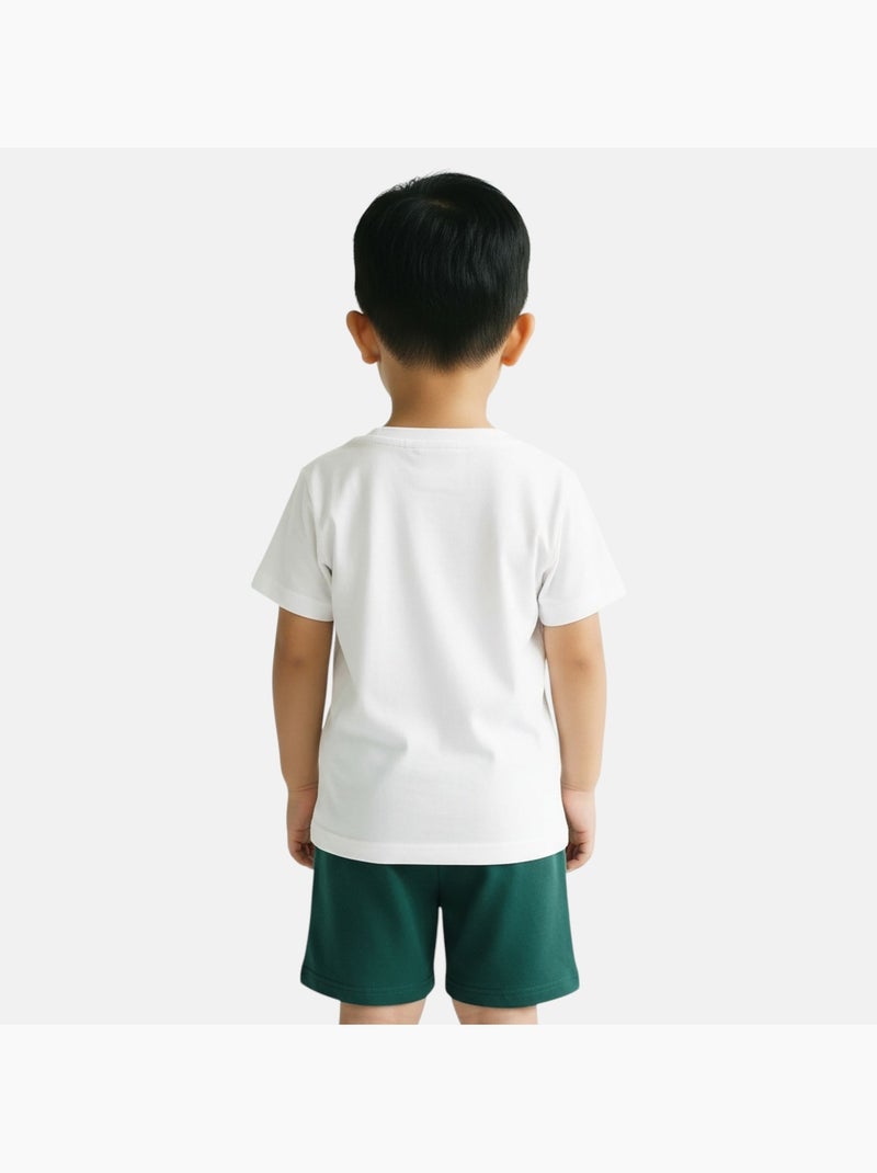 Ellesse - Completo bambino pratico e alla moda composto da due t shirt e un pantaloncino Verde - Kiabi