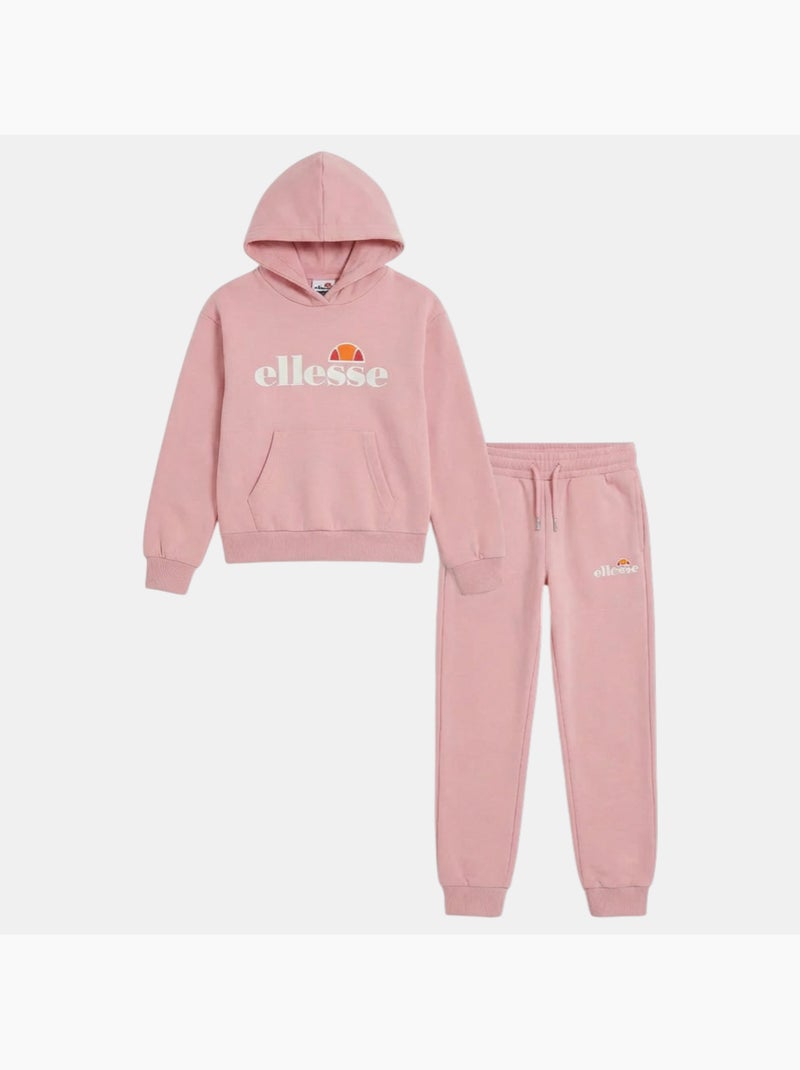 Ellesse - Completo felpa con cappuccio e pantalone da jogging bambina Rosa - Kiabi