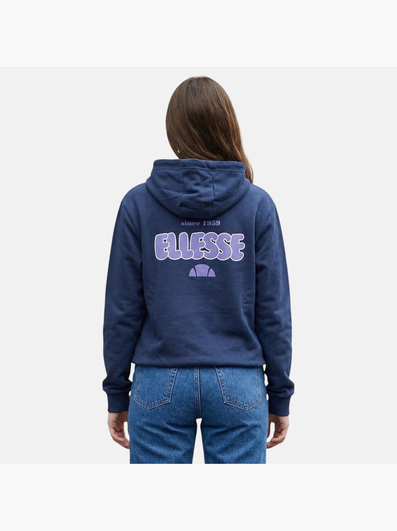 Ellesse - Felpa con cappuccio e zip donna dallo stile dinamico e confortevole Blu marino - Kiabi