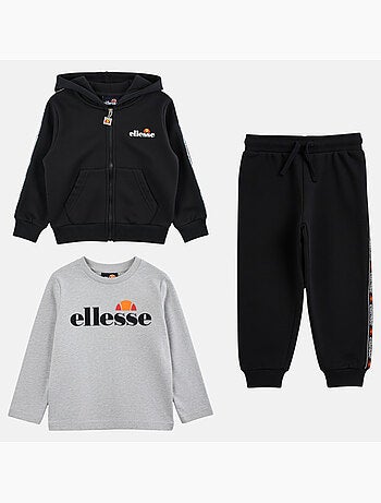 Ellesse - Set 3 pezzi: T-shirt, giacca con cappuccio e pantalone da jogging bambino