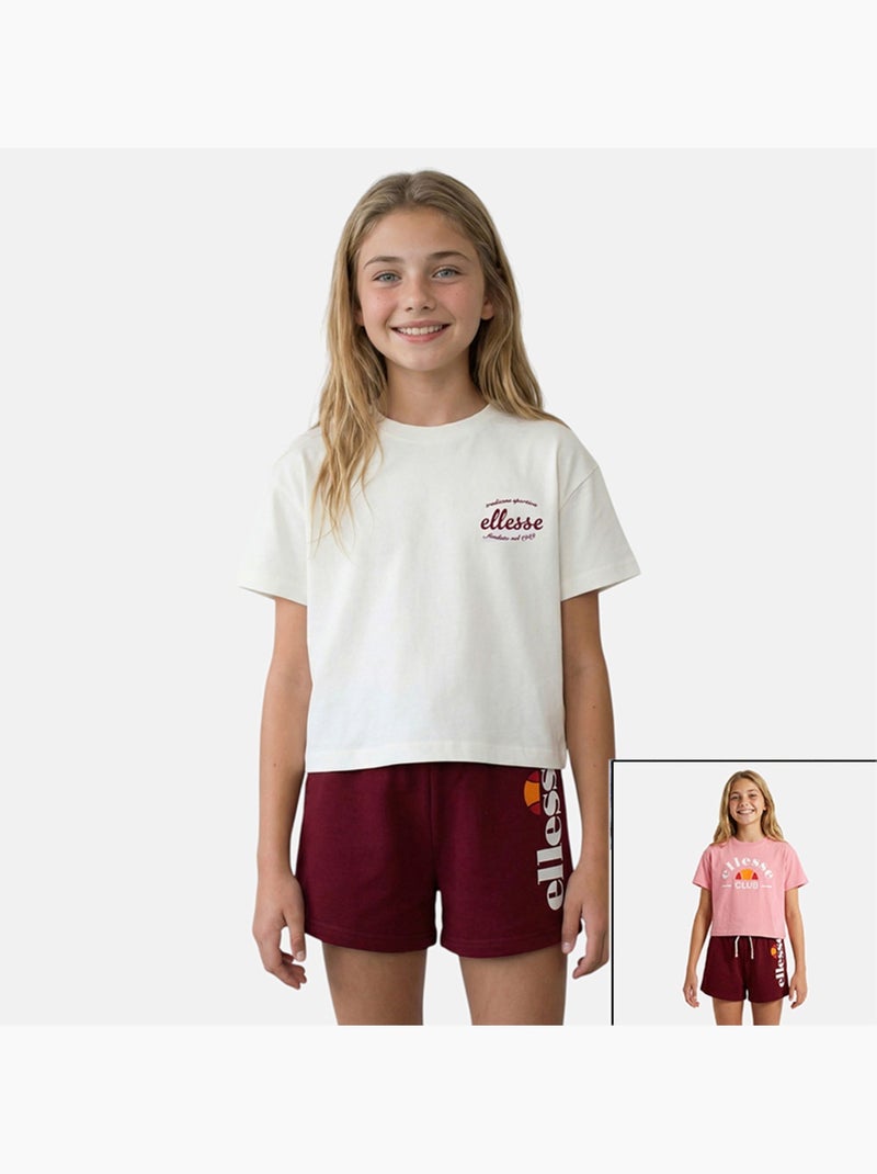 Ellesse - set composto da 2 magliette a maniche corte e pantaloncini Bordeaux - Kiabi