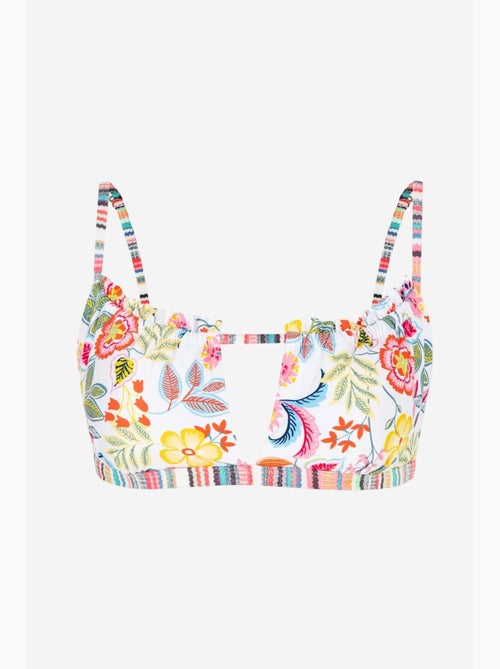 Escape top bikini senza spalline con stampa floreale e laccetti laterali penti - Kiabi