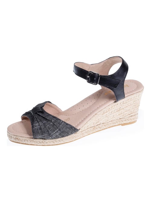 Espadrillas con tacco di 6 cm e punta aperta con fiocco  Isotoner - Kiabi
