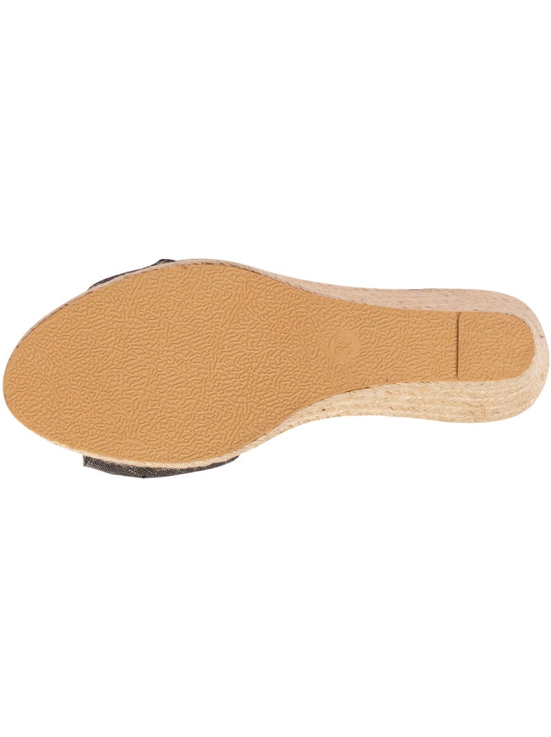 Espadrillas con tacco di 6 cm e punta aperta con fiocco  Isotoner Nero - Kiabi
