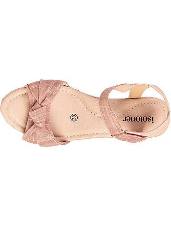 Espadrillas con tacco di 6 cm e punta aperta con fiocco Isotoner