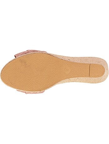 Espadrillas con tacco di 6 cm e punta aperta con fiocco Isotoner